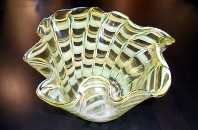Glass bowl donated by Designer Furniture Gallery