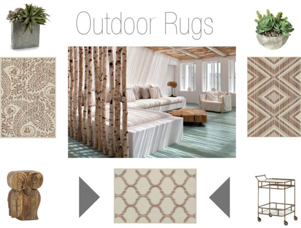 Exquisite Exterior Rooms with outdoor rugs and accessories at Mafi International