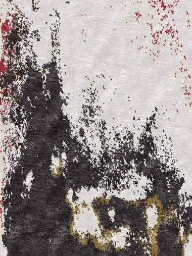 Contemporary White/Ivory Wool Area Rug: Mafi Signature Custom Modern 26 MD-69 (Hand-Knotted Area Rug)