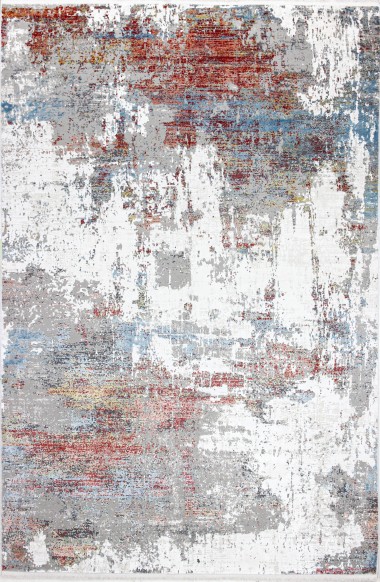 Transitional/Modern Ivory Area Rug: Summit Alrosa 191611: Ivory/Rust (Power-Loomed Area Rug)