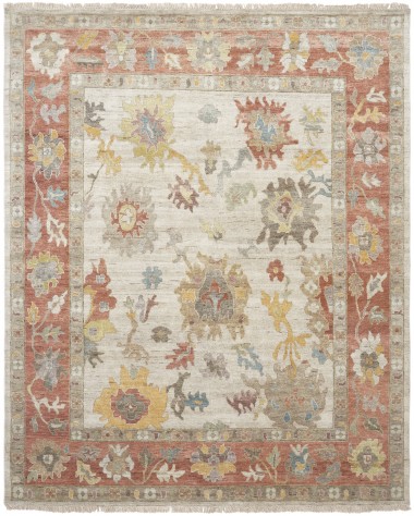 Traditional Beige/Tan Wool Area Rug: Regal Aaron 181598: Parchment/Spice (Hand-Knotted Area Rug)