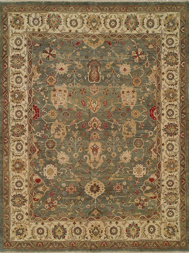 Traditional Charcoal/Black Wool Area Rug: Regal Alexandra 181636: Charcoal/Beige (Hand-Knotted Area Rug)