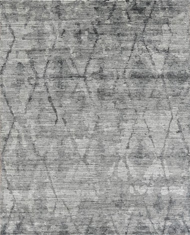 Mafi Signature | Amber | AM-3019: Grey area rug Bohemian/Transitional Grey/Silver Wool Area Rug: Mafi Signature Amber AM-3019 (Hand-Knotted Area Rug)