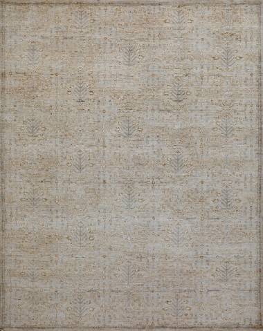 Bohemian/Traditional Beige/Tan Wool Area Rug: Mafi Signature Amiri AMR-105 (Hand-Knotted Area Rug)