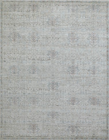 Bohemian/Traditional Beige/Tan Wool Area Rug: Mafi Signature Amiri AMR-110 (Hand-Knotted Area Rug)