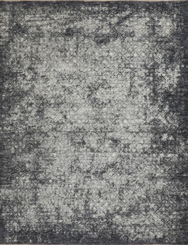 Mafi Signature | Amazon | AMZ-502: Silver/Charcoal area rug Bohemian/Transitional Grey/Silver Wool Area Rug: Mafi Signature Amazon AMZ-502 (Hand-Knotted Area Rug)