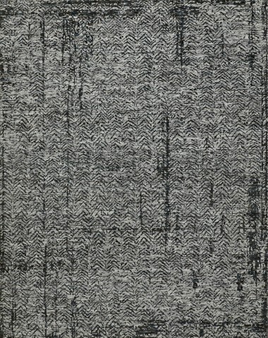 Bohemian/Transitional Charcoal/Black Wool Area Rug: Mafi Signature Amazon AMZ-504 (Hand-Knotted Area Rug)