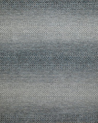 Bohemian/Transitional Blue/Navy Wool Area Rug: Mafi Signature Amazon AMZ-517 (Hand-Knotted Area Rug)