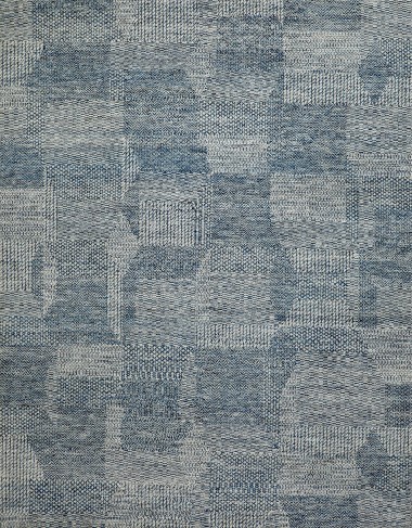 Bohemian/Transitional Blue/Navy Wool Area Rug: Mafi Signature Amazon AMZ-563 (Hand-Knotted Area Rug)