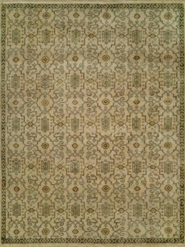 Transitional Beige/Tan Wool Area Rug: Regal Andromeda 181240: Beige (Hand-Knotted Area Rug)