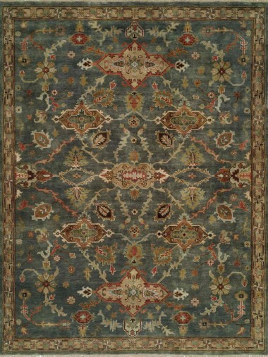 Transitional Blue/Navy Wool Area Rug: Regal Andromeda 181540: Blue (Hand-Knotted Area Rug)