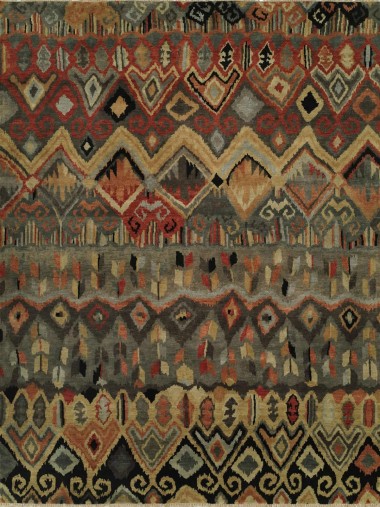 Transitional Blue/Navy Wool Area Rug: Regal Andromeda 181150: Blue/Tan (Hand-Knotted Area Rug)