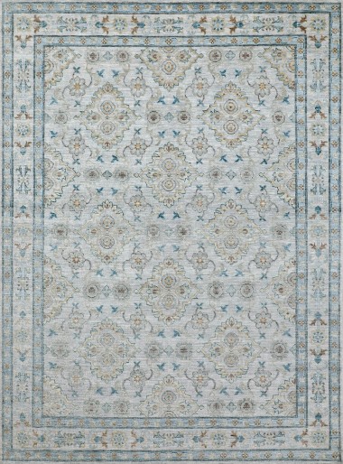Traditional Grey/Silver Wool Area Rug: Mafi Signature Anatolian AN-116 (Hand-Knotted Area Rug)