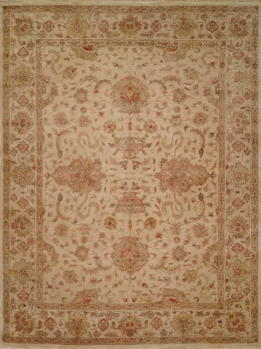 Traditional Ivory/White Wool Area Rug: Regal Archimedes 181559: Ivory (Hand-Knotted Area Rug)