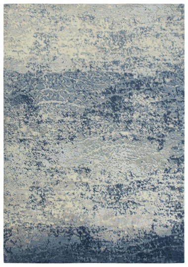 Modern Blue Wool Area Rug: Bainbridge Arya 21801: Blue/Ivory (Luxe-Weave Construction Area Rug)