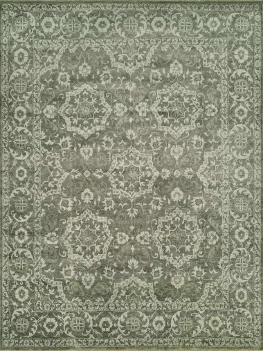 Traditional Grey/Silver Wool Area Rug: Regal Atlantis 181193: Grey (Hand-Knotted Area Rug)