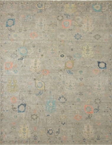 Traditional Grey/Silver Wool Area Rug: Regal Aficionado 181282: Soft Grey/Pastels (Hand-Knotted Area Rug)