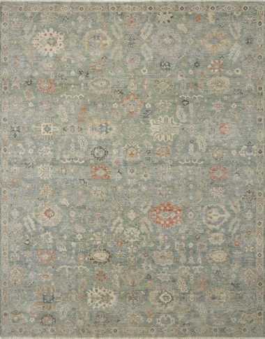 Traditional Green Wool Area Rug: Regal Aficionado 181682: Sage/Multi (Hand-Knotted Area Rug)