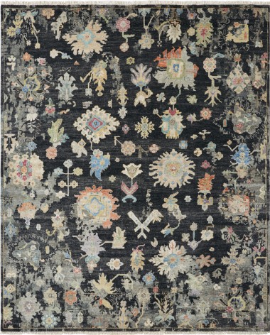 Regal | Akasha | 181624: Ebony area rug Transitional/Transitional Charcoal/Black Wool Area Rug: Regal Akasha 181624: Ebony (Hand-Knotted Area Rug)