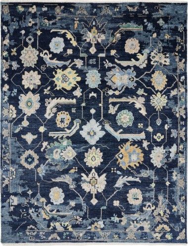 Traditional Blue/Navy Wool Area Rug: Regal Amarillo 181200: Navy (Hand-Knotted Area Rug)