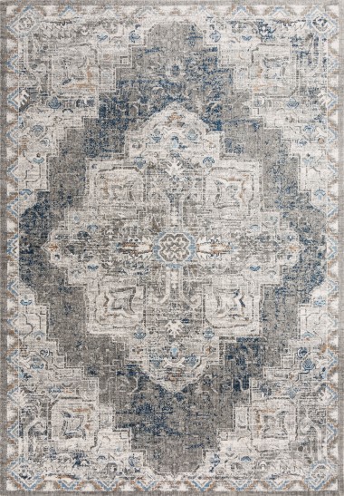 Traditional Dark Grey Area Rug: Bainbridge Antony 21247: Dark Grey/Ivory (Power-Loomed Area Rug)