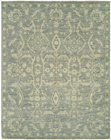Traditional Medium Blue Wool Area Rug: Silk Road Arwen 19120 (Hand-Knotted Area Rug)