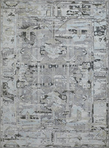 Bohemian Grey/Silver Wool Area Rug: Mafi Signature Limited Edition BDW-102 (Hand-Crafted Area Rug)