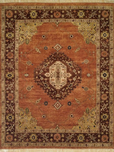 Regal | Baltic Grove | 182905: Rust/Brown area rug Traditional Orange/Rust Wool Area Rug: Regal Baltic Grove 182905: Rust/Brown (Hand-Knotted Area Rug)