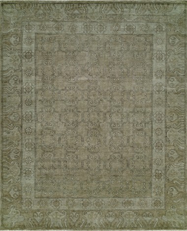 Transitional/Modern Beige/Tan Wool Area Rug: Regal Brazilian 182097: Taupe/Beige (Hand-Knotted Area Rug)