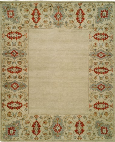 Transitional/Modern Ivory/White Wool Area Rug: Regal Brazilian 182108: Ivory/Ivory (Hand-Knotted Area Rug)