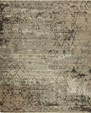 Transitional/Modern Beige/Tan Wool Area Rug: Regal Brazilian 182208: Taupe (Hand-Knotted Area Rug)