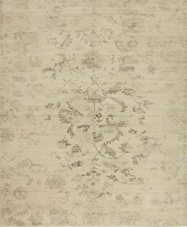 Transitional/Modern Beige/Tan Wool Area Rug: Regal Brazilian 182308: Beige/Taupe (Hand-Knotted Area Rug)