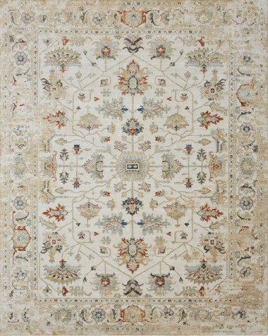 Traditional Ivory/White Wool Area Rug: Regal Blue Mountains 182773: Ivory (Power-Loomed Area Rug)