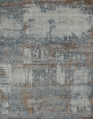 Transitional/Modern Grey/Silver Wool Area Rug: Mafi Signature Cologne COL-177 (Hand-Knotted Area Rug)