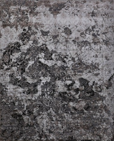 Transitional/Modern Grey/Silver Wool Area Rug: Mafi Signature Cosmos COM-319 (Hand-Knotted Area Rug)