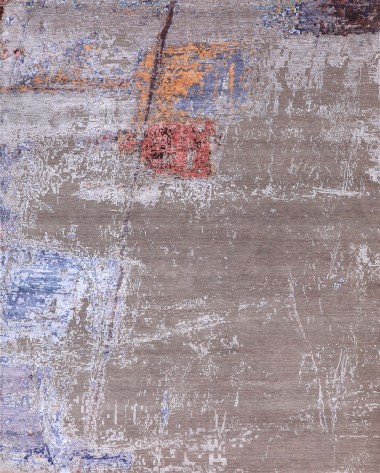 Transitional/Modern Beige/Tan Wool Area Rug: Mafi Signature Cosmos COM-03 (Hand-Knotted Area Rug)