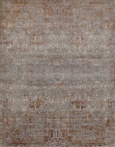 Transitional/Modern Grey/Silver Wool Area Rug: Mafi Signature Cosmos COM-864 (Hand-Knotted Area Rug)