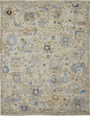 Traditional/Transitional Yellow/Gold Wool Area Rug: Regal Celestial 183423: Gold (Hand-Knotted Area Rug)