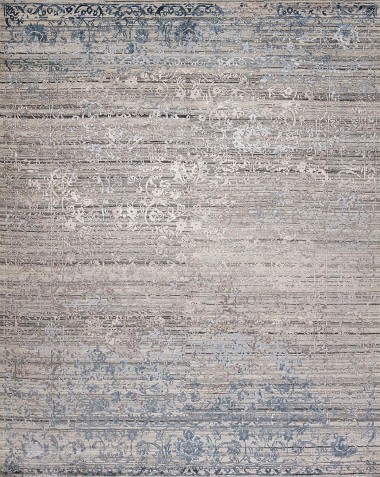 Transitional Grey Wool Area Rug: Silk Road Clarity 19321 (Hand-Knotted Area Rug)