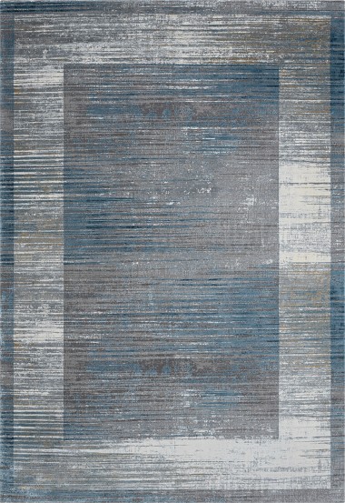 Modern/Bohemian Blue/Navy Area Rug: Regal Cosmic Storm 183330: Denim/Greys (Power-Loomed Area Rug)