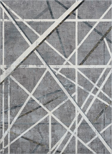 Modern Grey/Silver Area Rug: Regal Cosmic Storm 183530: Greys (Power-Loomed Area Rug)