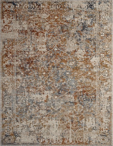 Traditional/Transitional Orange/Rust Area Rug: Regal Crater Mountain 183251: Spice/Grey (Power-Loomed Area Rug)