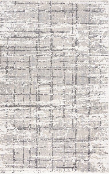 Modern Ivory Wool Area Rug: Bainbridge Cutler 23611: Ivory/Grey (Power-Loomed Area Rug)