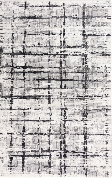 Modern Black Wool Area Rug: Bainbridge Cutler 23711: Black/Ivory (Power-Loomed Area Rug)