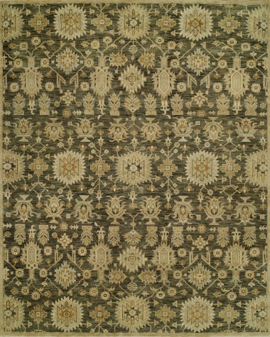 Traditional Charcoal/Black Wool Area Rug: Regal Destiny Luster 184501: Graphite (Hand-Knotted Area Rug)