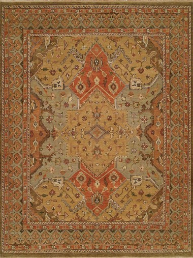 Regal | Eclipse | 185035: Multi area rug Traditional Multi Wool Area Rug: Regal Eclipse 185035: Multi (Hand-Knotted Area Rug)
