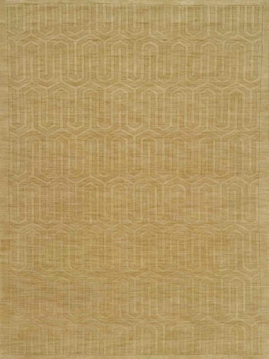 Modern Yellow/Gold Wool Area Rug: Regal Eternity's Hold 185457: Gold (Handmade Area Rug)