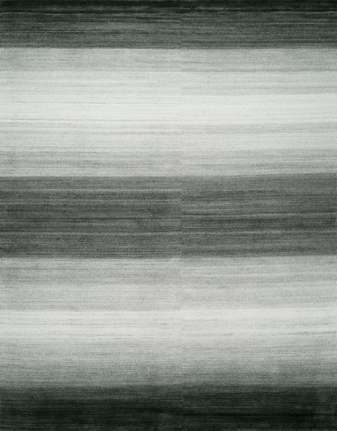 Transitional/Modern Grey/Silver Wool Area Rug: Regal Ellipse 185758: Ombre Grey (Hand-Knotted Area Rug)