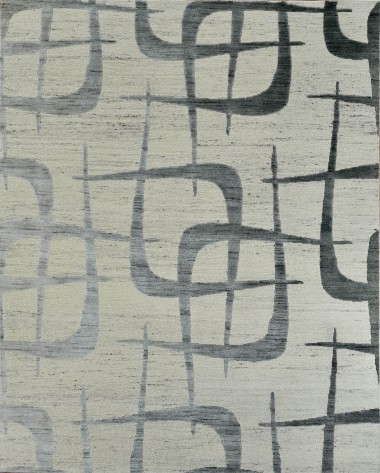 Modern Beige/Tan Wool Area Rug: Mafi Signature Emilia EM-101 (Hand-Knotted Area Rug)