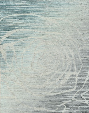 Modern Blue/Navy Wool Area Rug: Mafi Signature Emilia EM-112 (Hand-Knotted Area Rug)